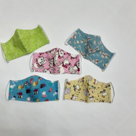 5 Girls Face Covering, Face Mask, sz 3-6 years - Picture 2 of 4